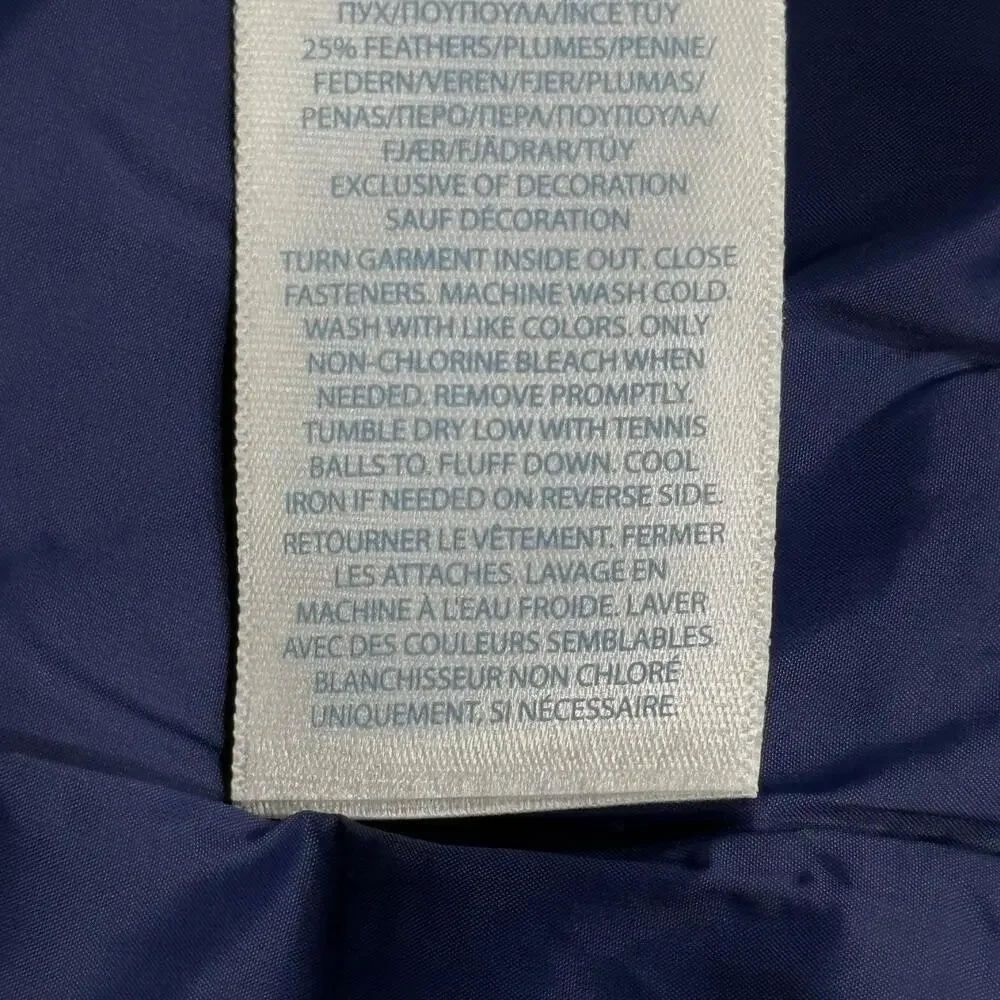 Ralph Lauren Jacket Infant Girls 6M Pink Navy Hooded Puffer Down Outerwear